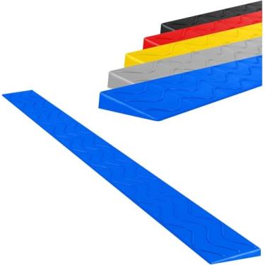 Imagem de Rampas De Limiar Internas Para Portas Rampa De Meio-fio Cadeira De Rodas Portátil Tapete De Passo 1-10cm Robô De Varredura De Canal De Elevação, Bic, Blue, 100x10x3cm(39.4x3.9x1.2inch)