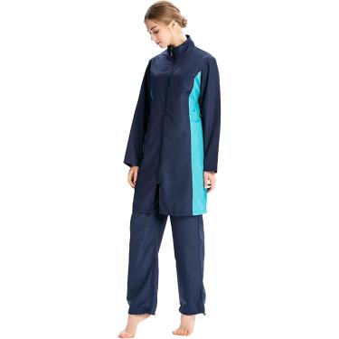Imagem de Conjunto De 3 Peças De Maiô Muçulmano Feminino Roupa De Banho Esportiva Islâmica Beachwear Cobertura Completa Burkini Com Touca De Natação, Black 2, XXL