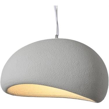 Imagem de Lustre de estilo simples, abajur de lustre de montagem nivelada, lâmpada pendurada de teto incorporado, luz pendente de pedestal E27, luminárias de decoração de bares de restaurante, cinza,