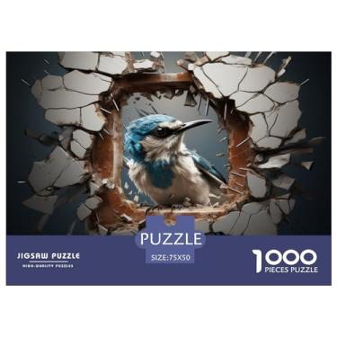 Imagem de Pássaro 1000 peças animal 3D adultos divertido quebra-cabeça brinquedo intelectual jogo educativo decoração de casa alívio de estresse relaxamento e inteligência 1000 peças (75 x 50 cm)