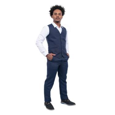 Imagem de Kit Social Colete + Calça - Original NERO, Marinho, 52