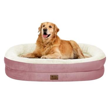 Imagem de Cama ortopédica impermeável para cães grande: Cama de cachorro lavável com espuma viscoelástica com reforços - GG capa lavável removível para animais de estimação de tamanho médio e grande - fundo