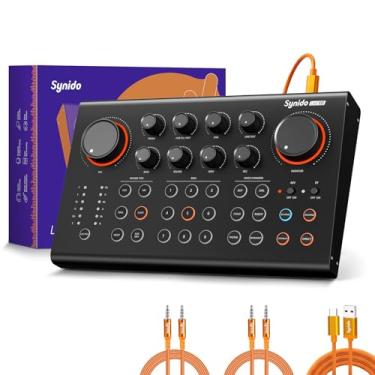 Imagem de Synido Equipamento Para Podcast, Interface De Áudio Podcast Com Pré-Amplificador Profissional, Phantom 48 V, Efeitos Mixer Dj, 9 Pads Som Personalizáveis, Entrada Xlr/Entrada Linha 6.35/3.5, Transmi