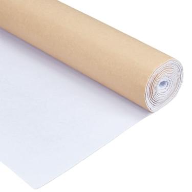 Imagem de BENECREAT Entretela de algodão macio de 78,7 x 9,8 polegadas, tecido de interface autoadesivo branco para acolchoamento, acessórios de costura, suprimentos de artesanato DIY