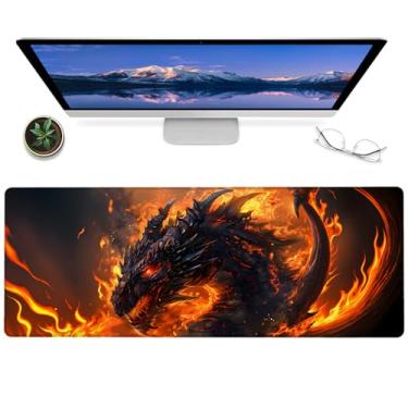 Imagem de ainori Tapete de mouse para jogos de dragão legal, tapete de mesa de borracha antiderrapante de 30,5 x 80 cm, mouse pad grande estendido para laptop de escritório, casa, presentes, tapete de mesa para