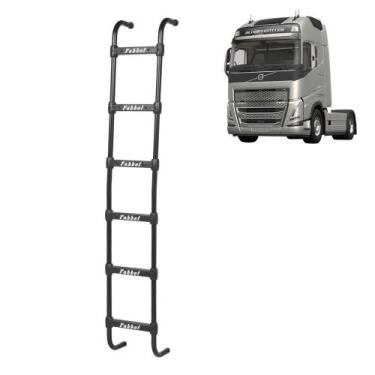 Imagem de Escada Traseira para Volvo FH/NH até 2014 - 6 Degraus Preta - Fabbof