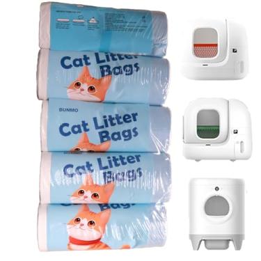 Imagem de Pacote com 100 caixas de areia para gatos autolimpantes compatíveis com PuraMax & Pura X & PuraMax 2 sacos de areia automáticos, 5 rolos x 20 sacos de lixo, 53 x 20 cm