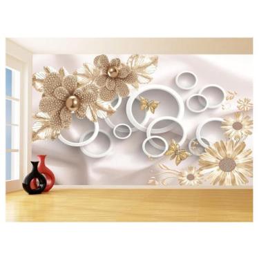 Imagem de Papel De Parede 3D Floral Textura Sala Flores 3,5M Xfl317 - Você Decor