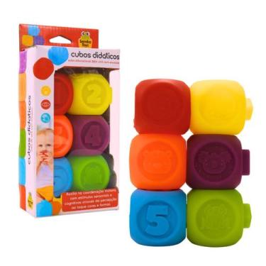 Imagem de Cubo Didático Tchuco Baby 6 Peças Vinil 0281 - Samba Toys