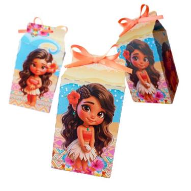 Imagem de Kit 20 Caixinhas Milk Lembrancinhas Moana Baby Kid Personalização Para