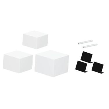 Imagem de WeiLaiKeQi 3 peças de suportes de acrílico para exibição, cubos aninhados de 8" 6" 7" 5 lados, suporte de acrílico para exibição, suporte de