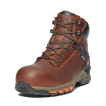 Imagem de Timberland PRO Hypercharge 36 Bota industrial masculina cm biqueira composta impermeável, Couro de flor integral marrom., 8 Wide