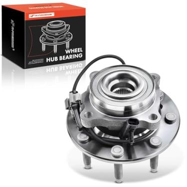 Imagem de A-Premium Rolamento de roda dianteira e conjunto de cubo com ABS e 8 terminais compatíveis com Chevrolet Silverado 1500 HD, Avalanche 2500 e GMC Sierra 1500 2500 3500, Yukon XL 2500 e Hummer H2
