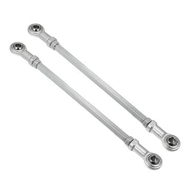 Imagem de Motoforti 2 peças 220 mm comprimento 8 mm diâmetro do furo ajustável junta esférica de direção para 49cc ATV elétrico Go Kart acessório coluna de direção suspensão de direção tom prata