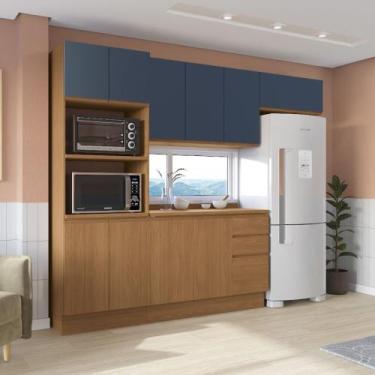 Imagem de Cozinha Modulada Compacta 270cm 10 Portas 3 Gavetas Ciela Kappesberg, 