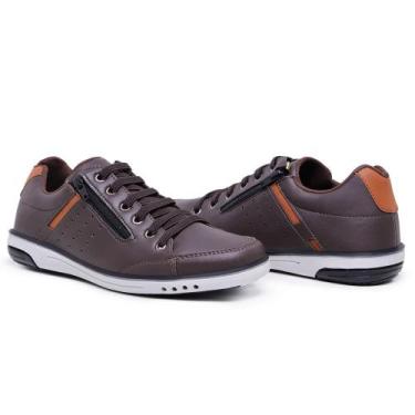 Imagem de Kit 2 Sapatênis Tênis Masculino Elastico Ziper Casual - StarFox, Café,