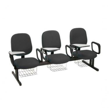 Imagem de Cadeira Em Longarina Para Escolas Linha Uno Preto - DESIGN OFFICE MÓVE