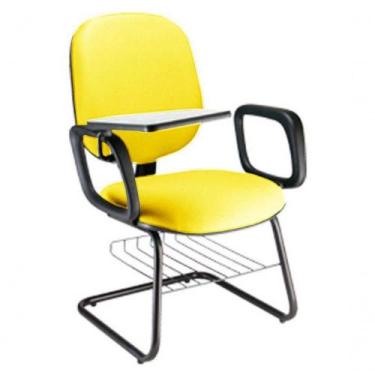 Imagem de Cadeira Universitária Com Prancheta Para Escolas Linha Uno Amarelo - D