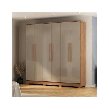 Imagem de Guarda-Roupa Casal Atualle São Paulo 6 Portas com Reflecta Acácia