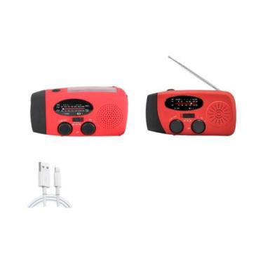 Imagem de Lanterna De Emergência Portátil De 2000 mAh Com Rádio FM AM, Carregame