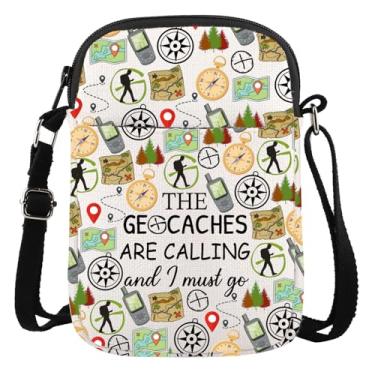 Imagem de Geocache Bolsa tiracolo Geocache Lover Geocaching Gift Geocacher Gift Treasure Hunter Bolsa carteira, Bolsa tiracolo Geocaches Calling, Simples e prática