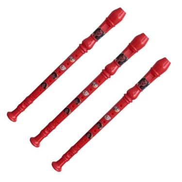 Imagem de Kit Brinquedo Infantil Flauta Doce Soprano Disney Moana 3 Un