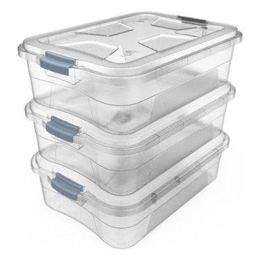 Imagem de Kit 3 Caixas Organizadoras Transparentes 6 Litros Uninjet