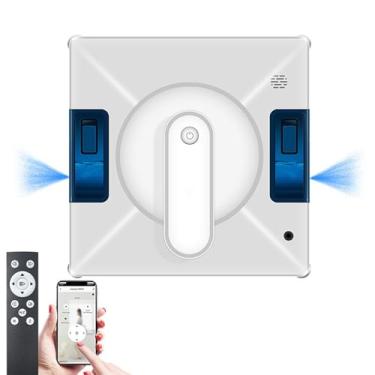 Imagem de Robô aspirador de janelas premium - sucção de 6000 Pa e pulverização nano dupla, 3 modos inteligentes (N/Z/N+Z), gerenciamento de aplicativo, bateria de reserva de 30 minutos, almofadas de microf