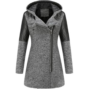 Imagem de Casacos Femininos Espessamento De Algodão Jaqueta Quente Com Capuz Parka Casaco De Inverno, black, XXL