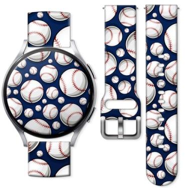 Imagem de Pulseiras de relógio compatíveis com Samsung Galaxy Watch de 40 mm, 42 mm, 44 mm, 45 mm e 46 mm, pulseira de silicone de substituição com padrão de 20 mm para Galaxy Wacth 7/6/5/4/5 Pro/4 Classic/3