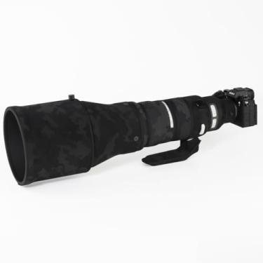 Imagem de CHASING BIRDS Casaco de lente impermeável camuflado para Sigma 300-600 mm DG OS Sports Capa protetora de lente à prova de chuva (sombra preta)