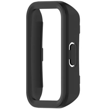 Imagem de MOTONG Capa protetora compatível com Huawei Band 10 - Capa protetora para relógio de PC compatível com Huawei Band 10/9/8 (preto)
