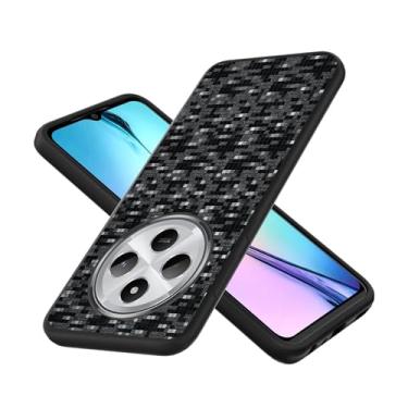 Imagem de Aroepurt Capa compatível com Xiaomi Redmi 14C capa de telefone fina TPU macio silicone 3D reflexivo mudança fosco superfície preta