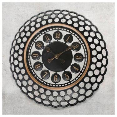 Imagem de Relógio De Parede Vazado Preto Para Sala De Estar Escritórios 49,5cm