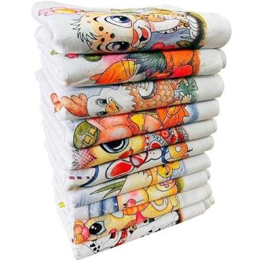 Imagem de Pano De Prato Estampado Bainha Kit Com 10 Peças