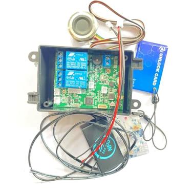 Imagem de Taidacent Placa De Relé Para Interruptor Porta Carro Cent 2 Canais, Leitor Biométrico Impressão Digital, Controle Acesso, Ignição 12 Vcc (Controle Com Carcaça, Digital Metal À Prova D'Água)