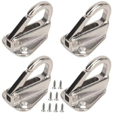 Imagem de MeitrciL Gancho de para-lama de barco, gancho de para-lama de aço inoxidável 316 resistente mola encaixe gancho corda gancho naval casaco chapéu acessórios de hardware com parafusos (4)