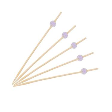 Imagem de Miçangas fofas descartáveis espetos de bambu aperitivo, coquetel de palitos de frutas, sanduíche, sobremesa, palitos longos para festa de aniversário, decoração de comida, palitos de coquetéis