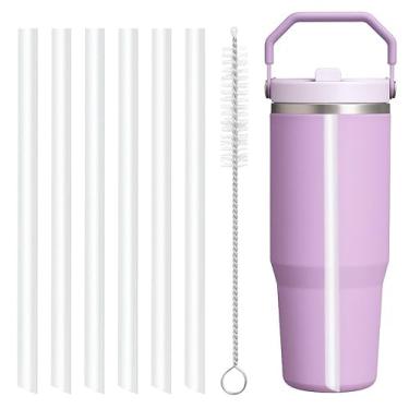 Imagem de Canudos de substituição compatíveis com Stanley IceFlow 2.0 Copo flip com alça de 850 g, canudo embutido com abertura maior - pacote com 6