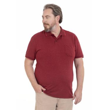 Imagem de Camisa Polo Plus Size Masculina Xadrez Algodão-Masculino