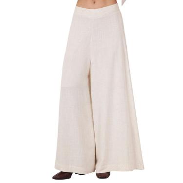 Imagem de Calça Pantalona Sem Bolsos Bege Yacamim A1-Feminino