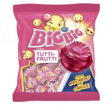 Imagem de Pirulito com recheio big big sabor tutti frutti 500g - arcor - loja do