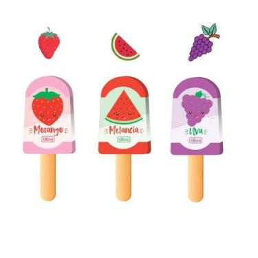 Imagem de Borracha FoFa Picolé com Cheirinho de Fruta Tilibra - Unidade/Kit, KIT