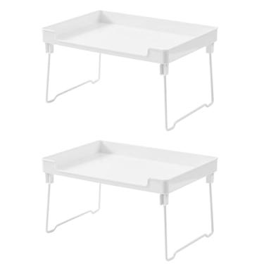 Imagem de Depisuta Prateleiras para balcão de cozinha, prateleira organizadora de armário de plástico Organizador de cozinha multifuncional empilhável para balcão armário, despensa e banheiro (2pcs)