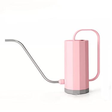 Imagem de A rega de aço inoxidável lata com bico longo, 1,5L de rega de plantas externas internas, design ergonômico de alça grande, pequeno para plantas domésticas, uso do jardim (Coral Pink)