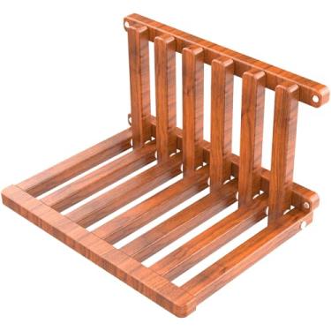 Imagem de Tlongxia Banco Dobrável Para Troca De Sapatos Walnut Crianças, Oculto Parede, Mesa Cabeceira, Cadeira Banho