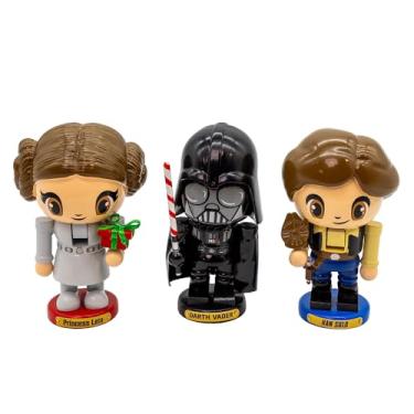 Imagem de STAR WARS Conjunto de 3 peças Kurt Adler Han Solo, Princesa Leia e Darth Vader Chubby Nutcracker