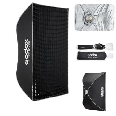 Imagem de Godox Softbox GODOX 90 x 120 cm/35,4 x 47,2 polegadas guarda-chuva de liberação rápida, suporte Bowens com difusores frontais e internos removíveis/aderência/placa difusora para fotografia