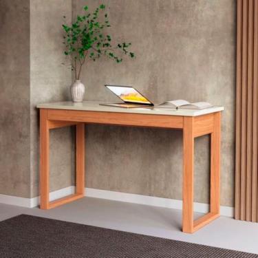 Imagem de Mesa de Escritório 1 Gaveta em MDF 118x53x75cm Dalla Costa Off White F