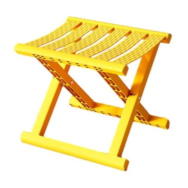 Imagem de Dynwave Banco dobrável para áreas externas, cadeira de pesca, acessório multifuncional 24x30x24cm para jardim, assento portátil e compacto para viagem, Amarelo